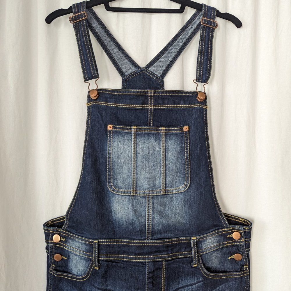 No Boundaries Denim Overalls Juniors Size Large - image 4